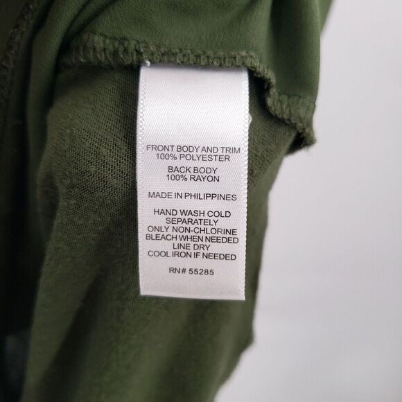 Express Green Lace Up Sleeveless Top Women Medium V Neck Chiffon Front Knit Back - Picture 5 of 10